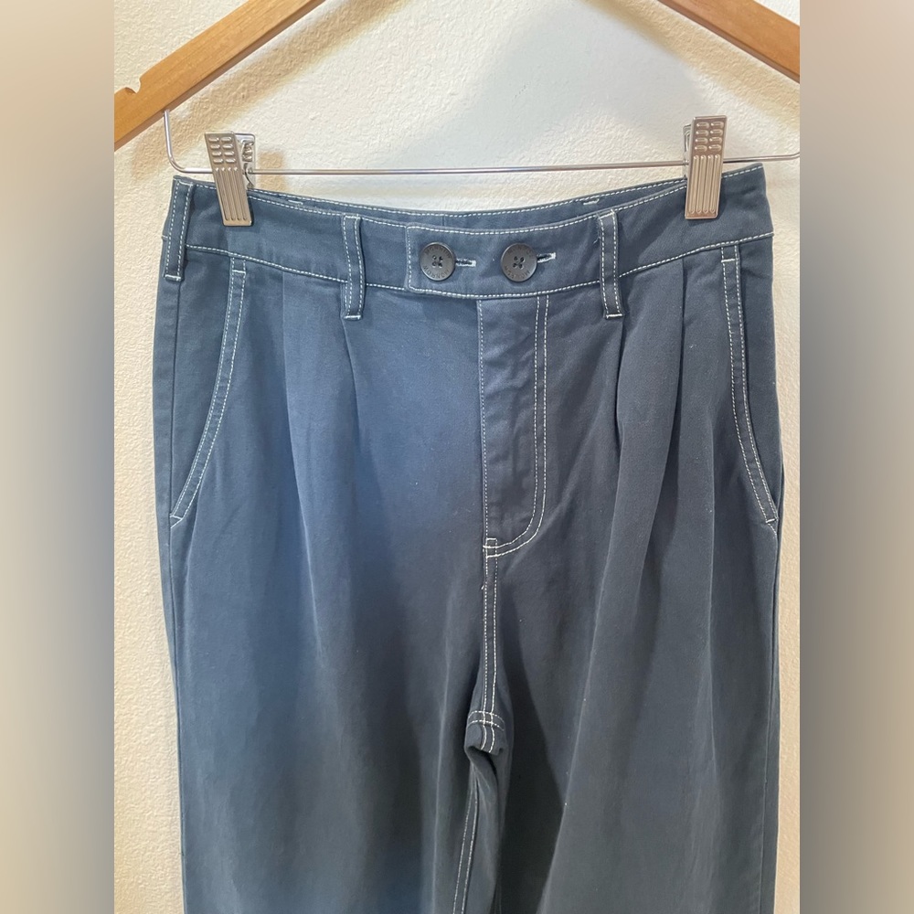 Monrow Cotton Twill Wide Leg Trouser - Picture 3 of 4